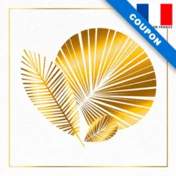 Coupon 45x45 cm imprimé feuille art déco écru gold