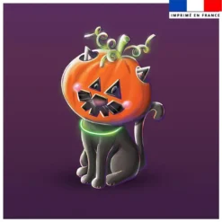Coupon 45x45 cm imprimé Halloween Citrouille - Création Stillistic