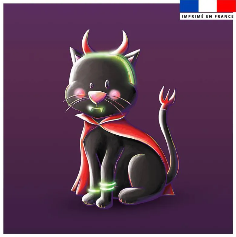 Coupon 45x45 cm imprimé Halloween Diablotin - Création Stillistic