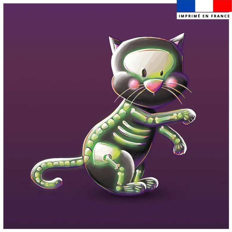 Coupon 45x45 cm imprimé Halloween Squelette - Création Stillistic