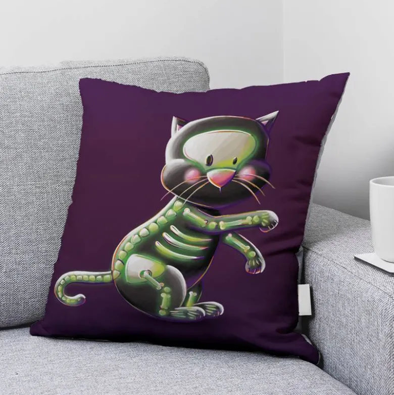 Coupon 45x45 cm imprimé Halloween Squelette - Création Stillistic