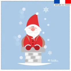 Coupon 45x45 cm imprimé père noel cheminée - Création Nidillus Carémoli