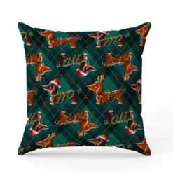 Coupon 45x45 cm imprimé Teckels de Noël - Création Stillistic