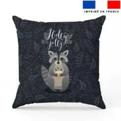 Coupon 45x45 cm motif ambiance d'hiver raton laveur