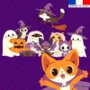 Coupon 45x45 cm motif animaux Halloween