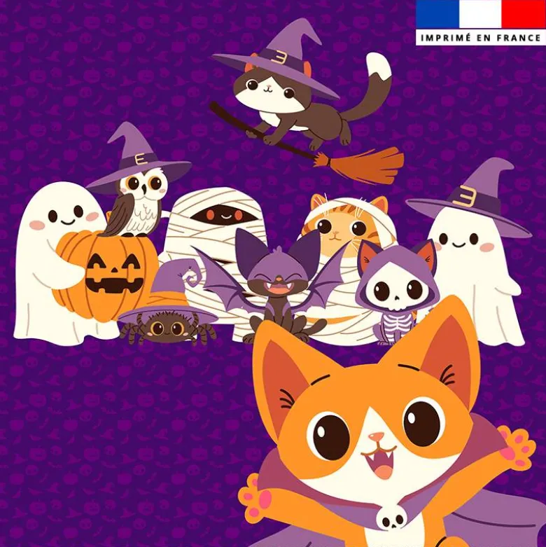Coupon 45x45 cm motif animaux Halloween