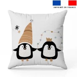 Coupon 45x45 cm motif animaux hiver pingouin