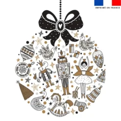 Coupon 45x45 cm motif boule de noel casse-noisette
