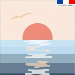 Coupon 45x45 cm motif couché de soleil Santorin