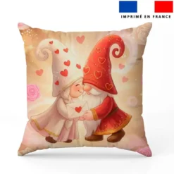 Coupon 45x45 cm motif couple gnomes amoureux