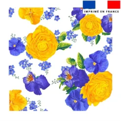 Coupon 45x45 cm motif fleur de pensée