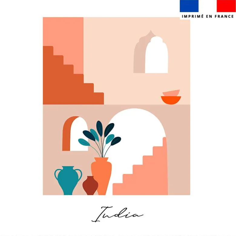 Coupon 45x45 cm motif Inde