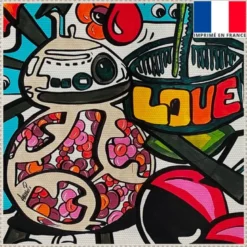 Coupon 45x45 cm motif love - Création Anne-Sophie Dozoul