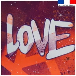 Coupon 45x45 cm motif love gris - Création Alex Z