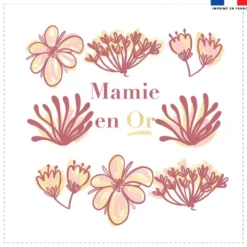 Coupon 45x45 cm motif mamie en or