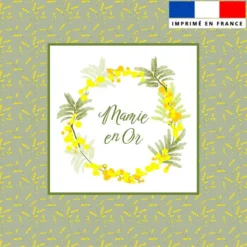 Coupon 45x45 cm motif mamie en Or vert tilleul