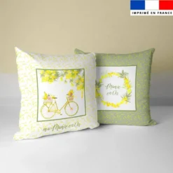 Coupon 45x45 cm motif mamie en Or vert tilleul