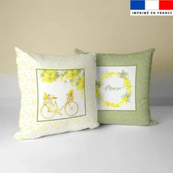 Coupon 45x45 cm motif mimosa vert tilleul