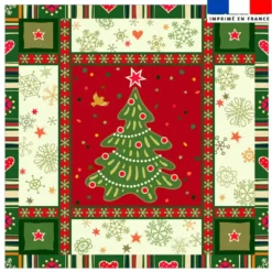 Coupon 45x45 cm motif mosaïque sapin de Noël