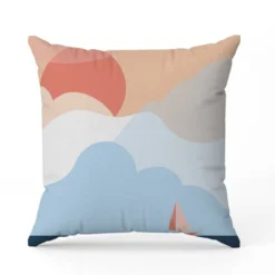 Coupon 45x45 cm motif voilier Santorin