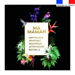 Coupon 45x45 cm noir motif maman exotique