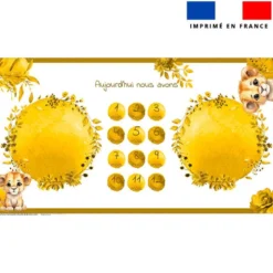 Coupon 135x74 cm pour couverture mensuelle jumeaux motif lionceau aquarelle