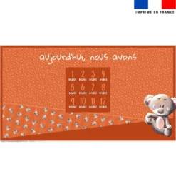 Coupon 135x74 cm pour couverture mensuelle jumeaux motif bébé koala - Création Stillistic