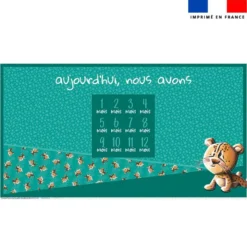 Coupon 135x74 cm pour couverture mensuelle jumeaux motif bébé guépard - Création Stillistic