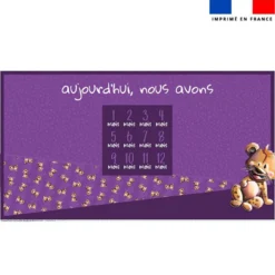 Coupon 135x74 cm pour couverture mensuelle jumeaux motif bébé hyène - Création Stillistic