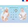 Coupon 125x73 cm pour couverture mensuelle jumeaux motif nuit étoilée