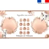 Coupon 135x74 cm pour couverture mensuelle jumeaux personnalisée - Agneau aquarelle