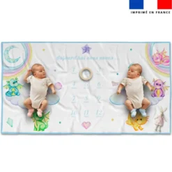 Coupon 135x74 cm pour couverture mensuelle jumeaux motif bébé dragon