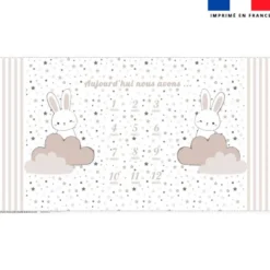 Coupon 135x74 cm pour couverture mensuelle jumeaux motif lapin rêveur