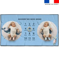 Coupon 135x74 cm pour couverture mensuelle jumeaux motif animaux de l'océan