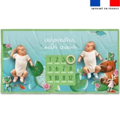 Coupon 135x74 cm pour couverture mensuelle jumeaux motif capybara - Création Stillistic