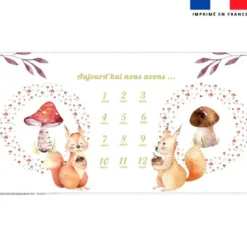 Coupon 135x74 cm pour couverture mensuelle jumeaux motif friends of forest