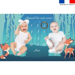 Coupon 125x73 cm pour couverture mensuelle jumeaux motif animaux des bois