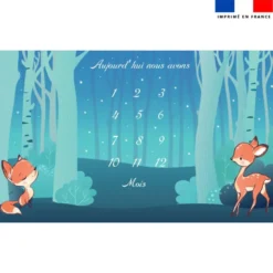 Coupon 125x73 cm pour couverture mensuelle jumeaux motif animaux des bois