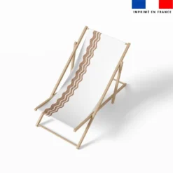 Coupon 45x150 cm tissu imperméable motif waves effet liège pour transat