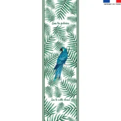 Coupon 45x150 cm tissu imperméable motif perroquet bleu pour transat