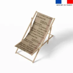 Coupon 45x150 cm tissu imperméable motif coffee effet toile de jute pour transat