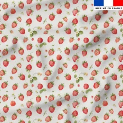 Cueillette de fraises - Fond écru