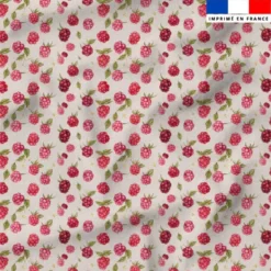 Cueillette de framboises - Fond écru