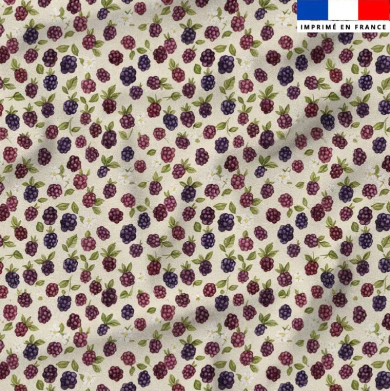 Cueillette de mûres - Fond écru