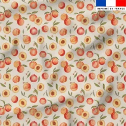 Cueillette de pêches - Fond écru