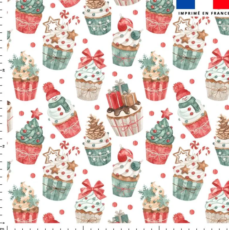 Cupcake de Noel - Fond blanc