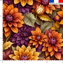 Dahlia effet 3D - Fond lie de vin
