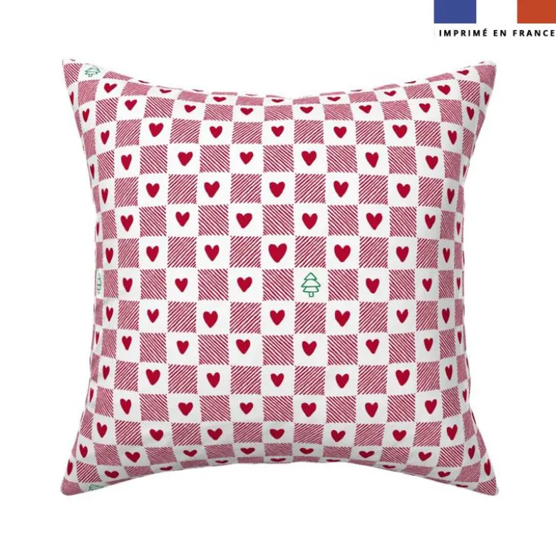 Damier de coeurs alsaciens - Fond blanc - Création Andréa Leonelli