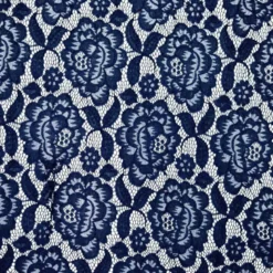 Dentelle extensible Alice bleue motif fleur