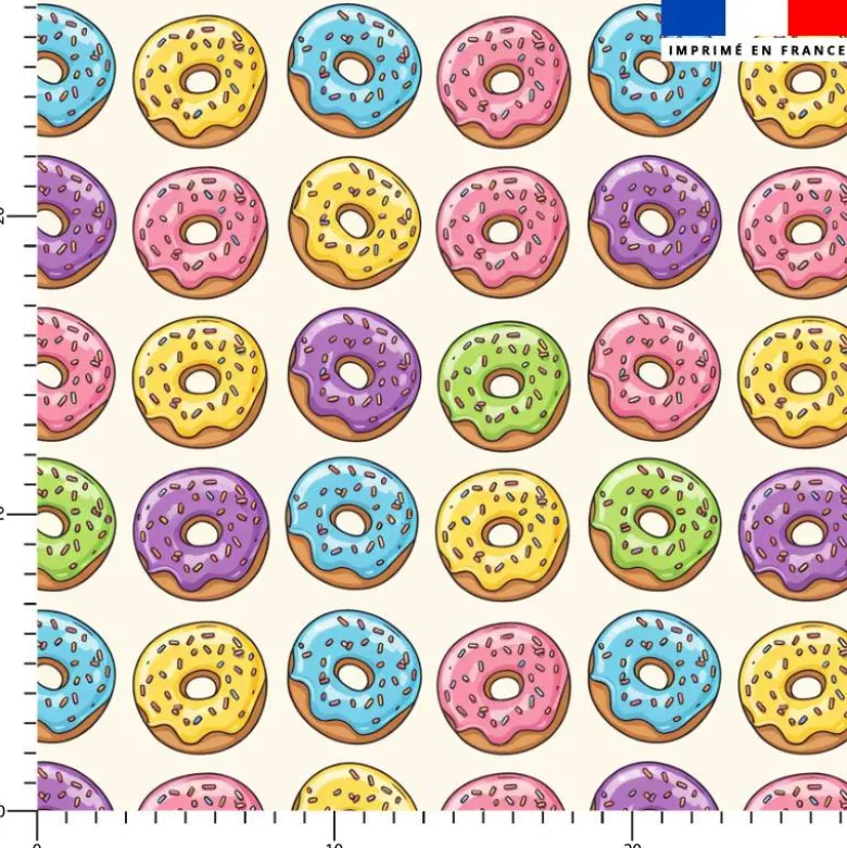 Donuts Multicolores - Fond Crème